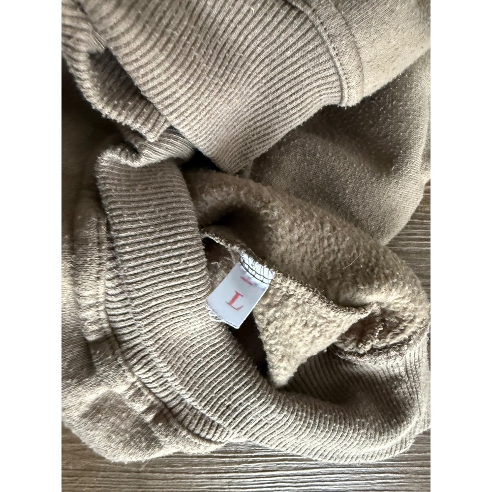 Original Stitches Vintage 90s Sweatshirt Streetwear Taupe Fleece Large Zipper - Picture 5 of 9